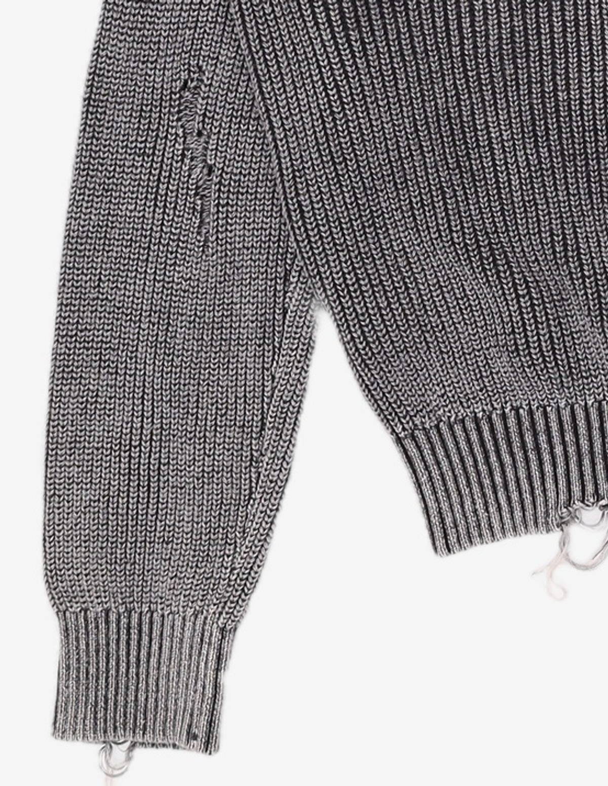 메종미네드(MAISON MINED) DAMAGE COLOUR DYE CARDIGAN DARK GREY M