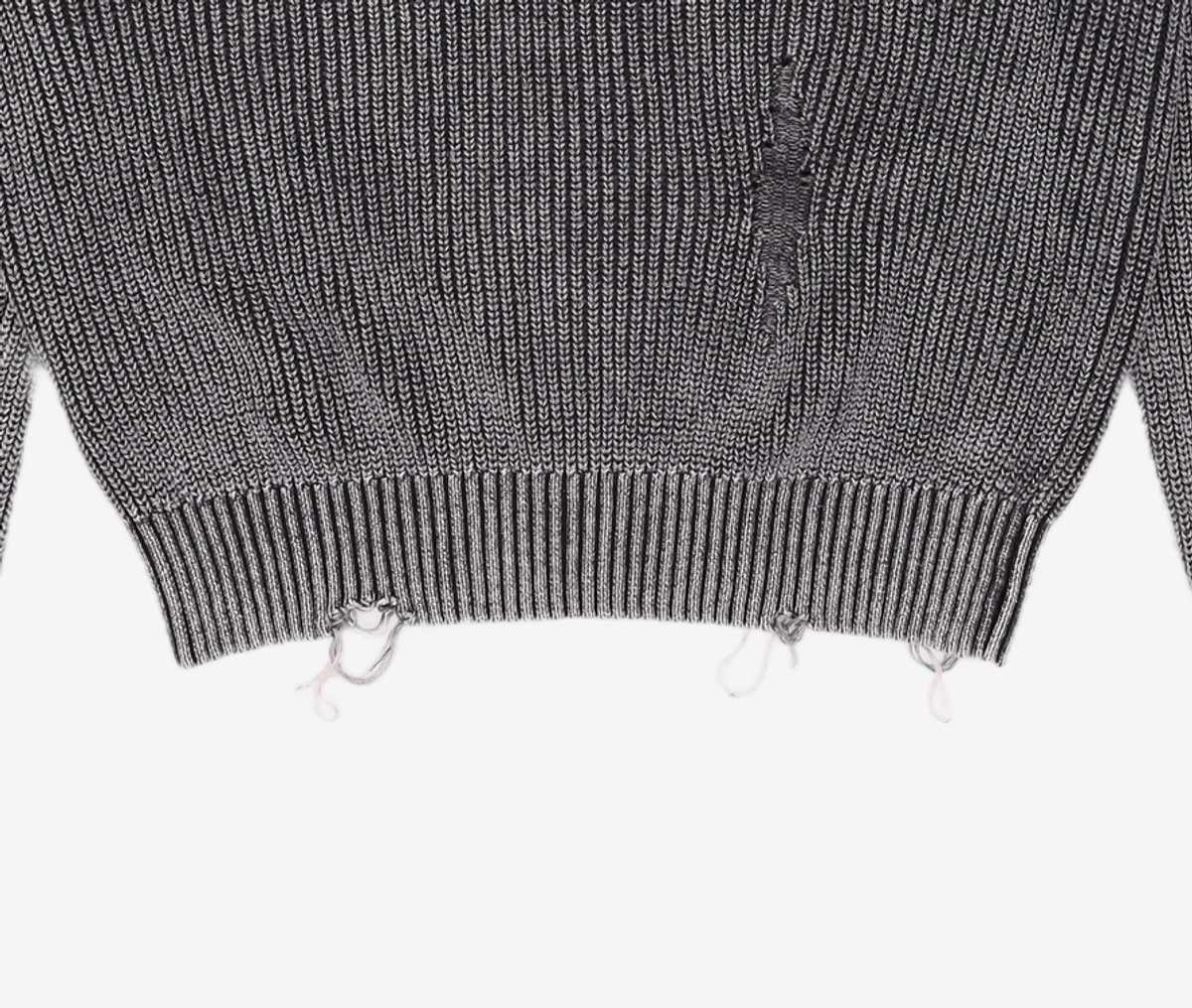 메종미네드(MAISON MINED) DAMAGE COLOUR DYE CARDIGAN DARK GREY M