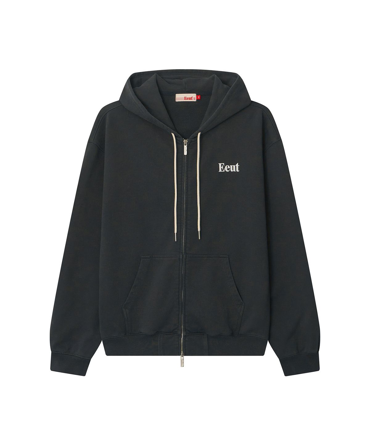 이우트(EEUT) EEUT BASIC WASHED SWEAT ZIP-UP / CHARCOAL