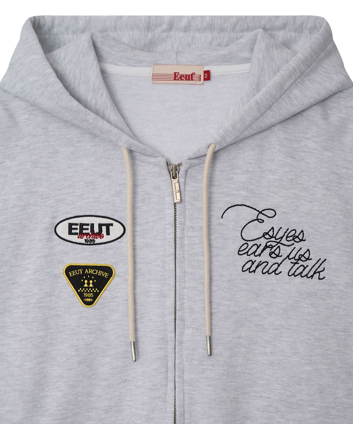 이우트(EEUT) EEUT PATCH SWEAT ZIP-UP / MELANGE WHITE