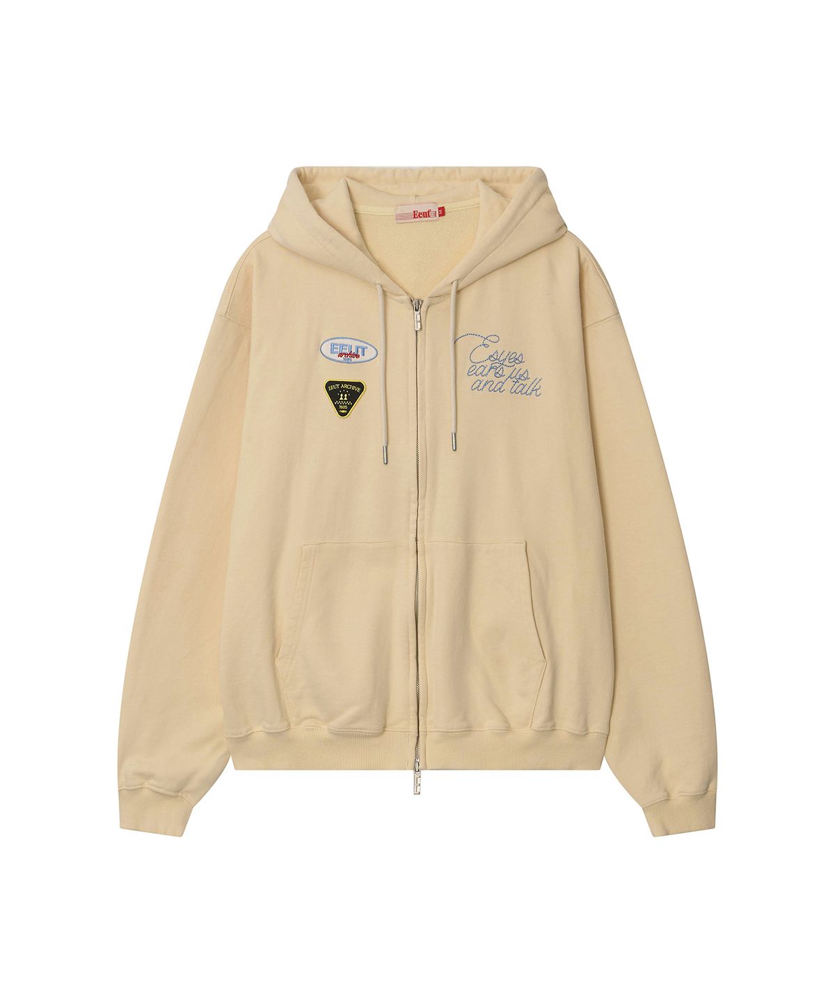 이우트(EEUT) EEUT PATCH SWEAT ZIP-UP / CREAM