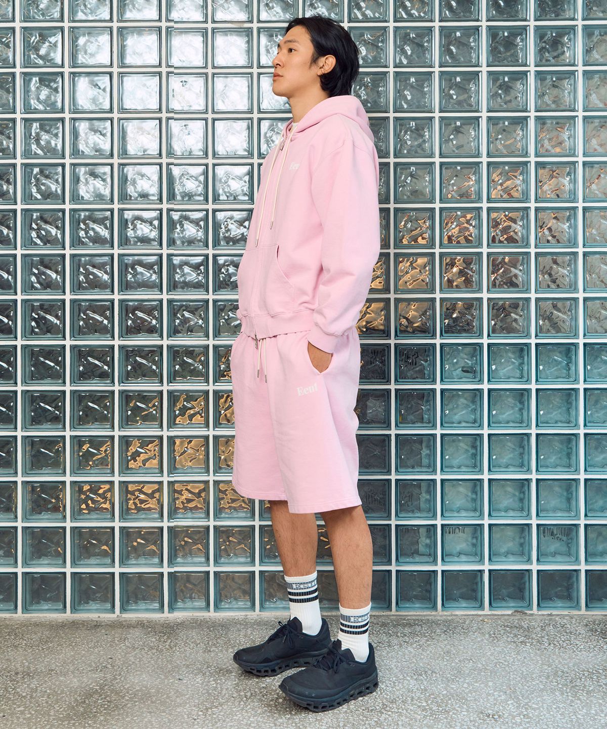 이우트(EEUT) EEUT BASIC WASHED SWEAT SHORTS / LIGHT PINK