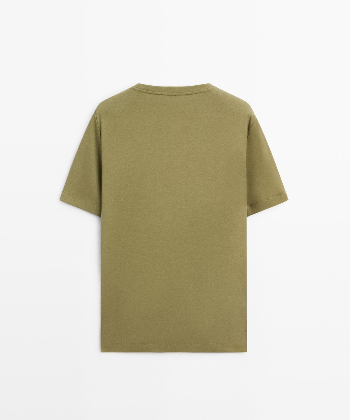 마시모두띠(MASSIMO DUTTI) 100% 코튼 더블 넥라인 티셔츠