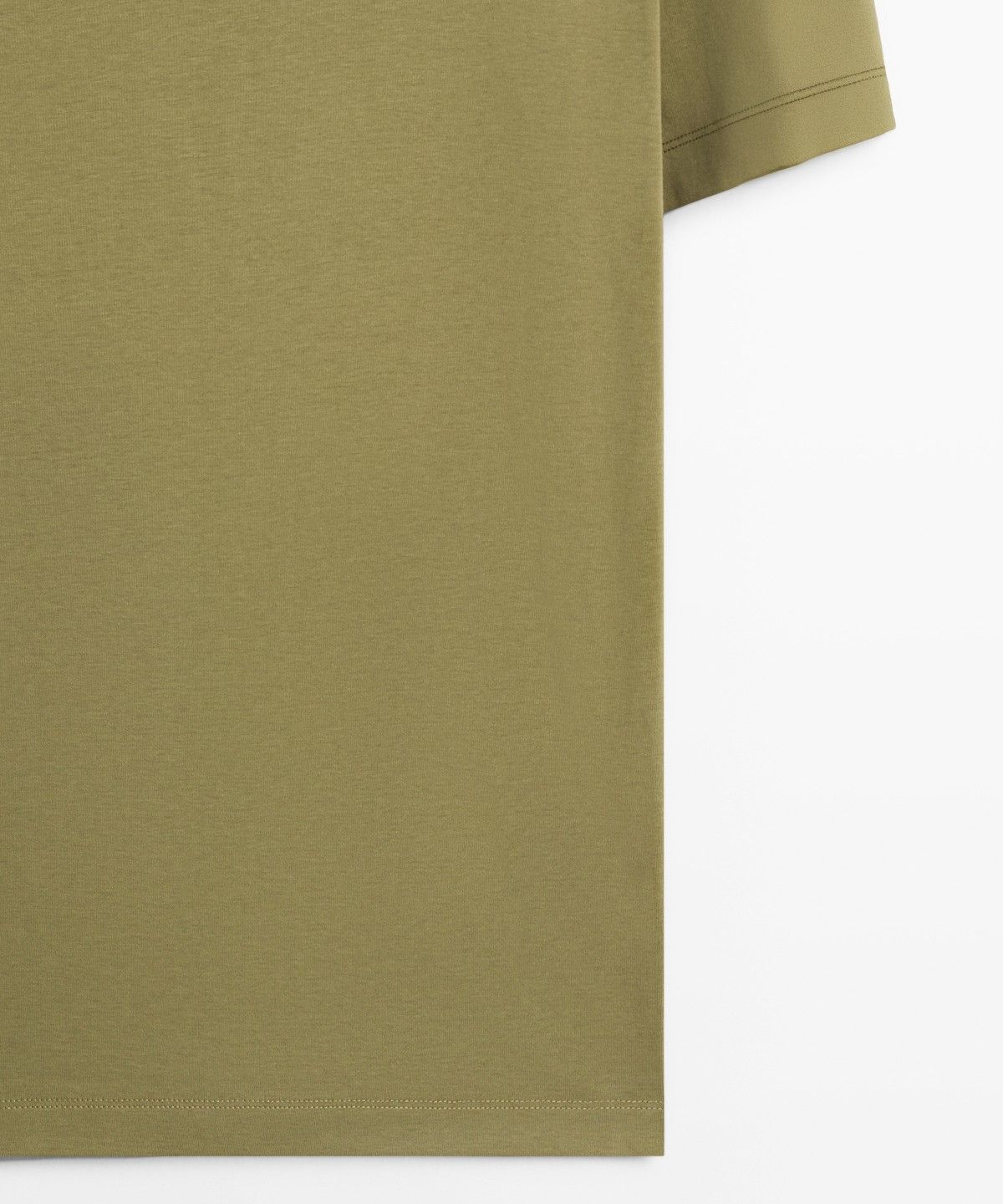 마시모두띠(MASSIMO DUTTI) 100% 코튼 더블 넥라인 티셔츠