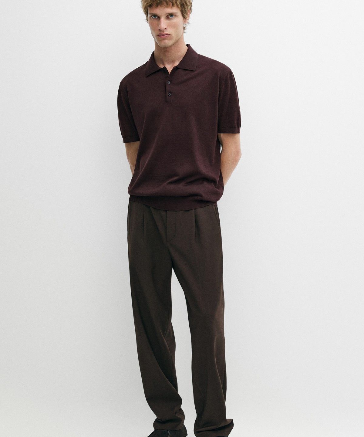 마시모두띠(MASSIMO DUTTI) 울 블렌드 니트 폴로