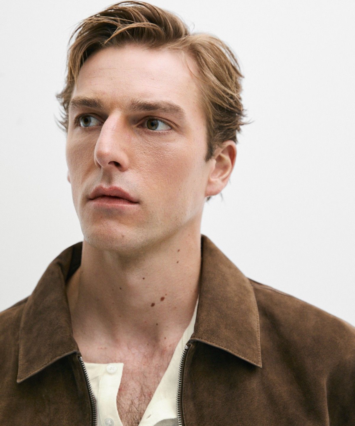 마시모두띠(MASSIMO DUTTI) 스웨이드 레더 지퍼 자켓