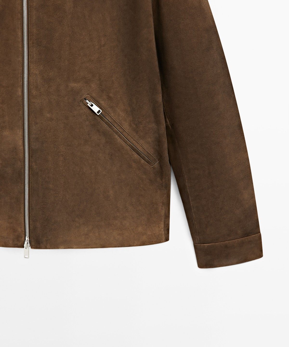 마시모두띠(MASSIMO DUTTI) 스웨이드 레더 지퍼 자켓