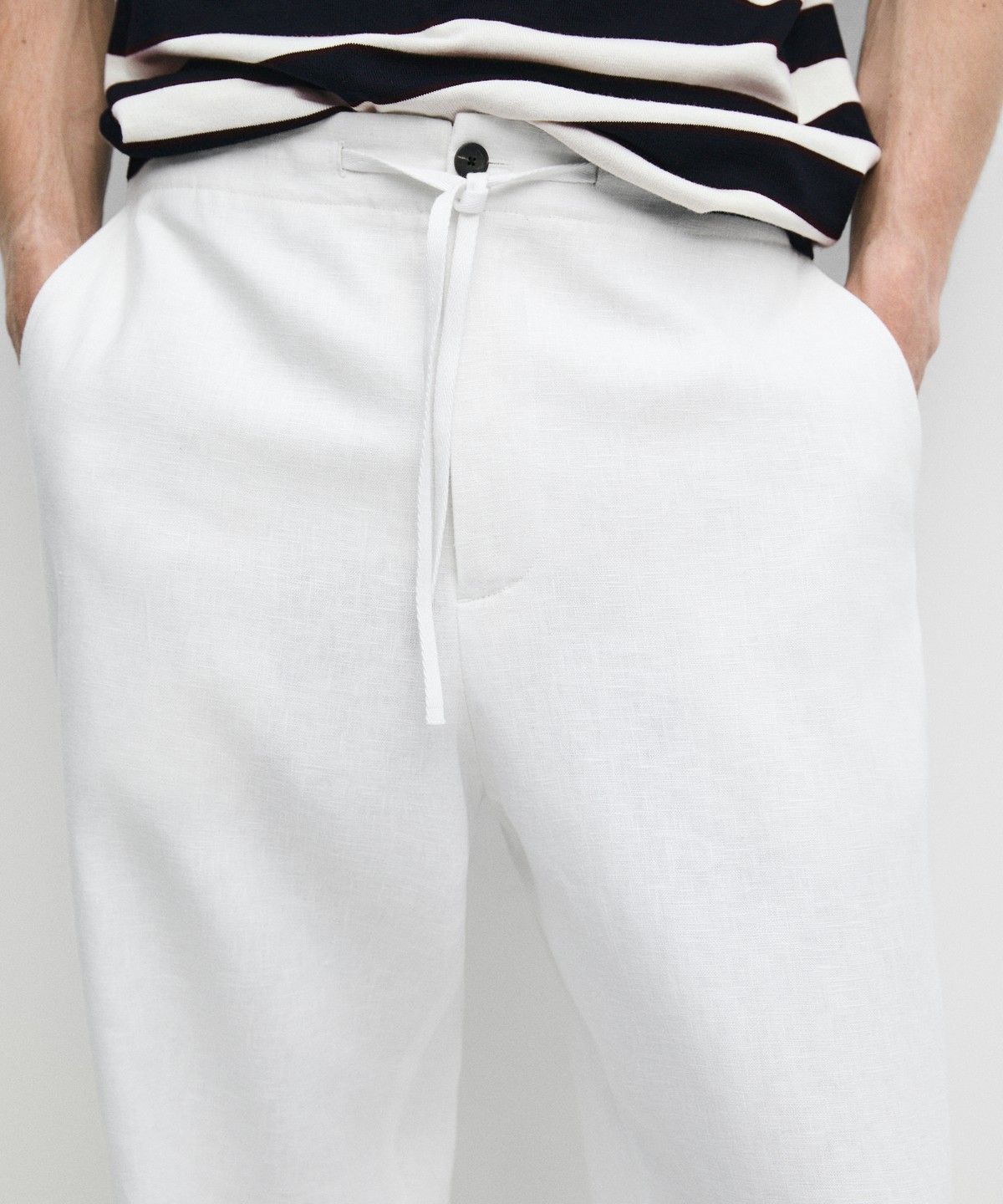 마시모두띠(MASSIMO DUTTI) 100% 린넨 조거핏 팬츠