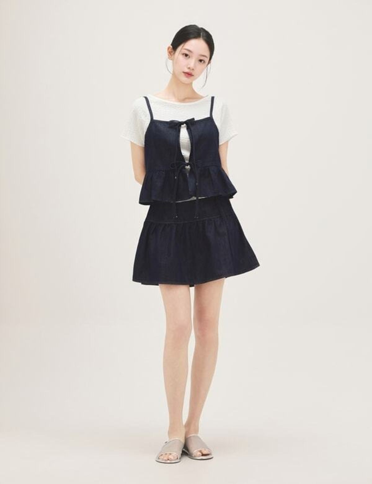 로엠(ROEM) 데님 리본 뷔스티에 RMBNG37R15