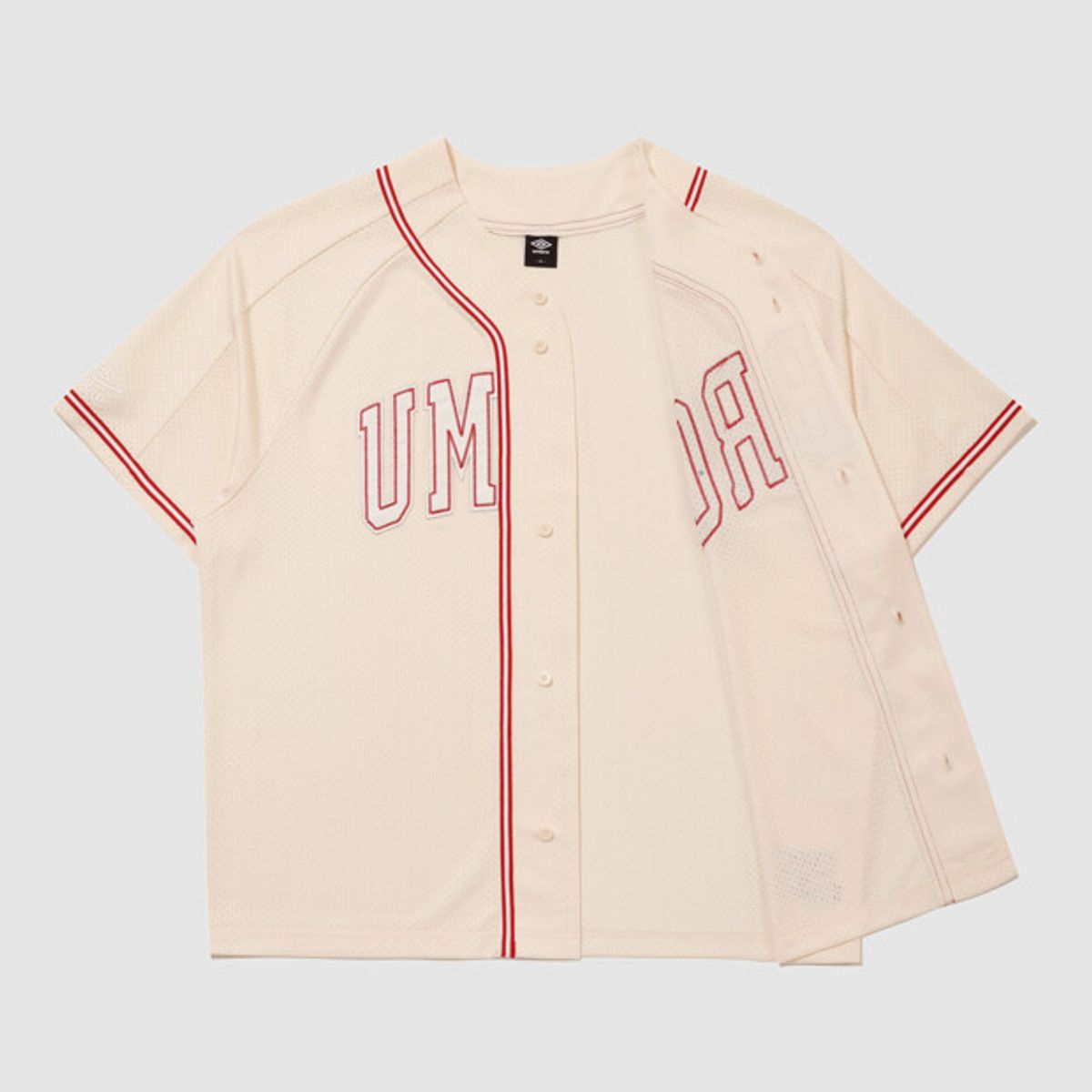 엄브로(UMBRO) 챈트 메쉬 베이스볼 반팔 저지 아이보리 UR321CFT73