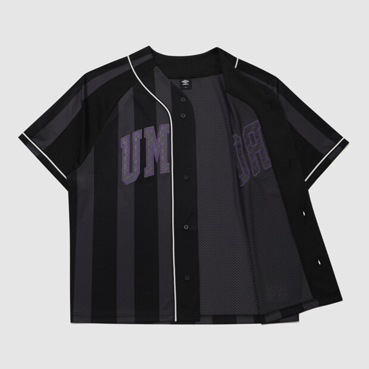 엄브로(UMBRO) 챈트 메쉬 베이스볼 반팔 저지 블랙 UR321CFT73