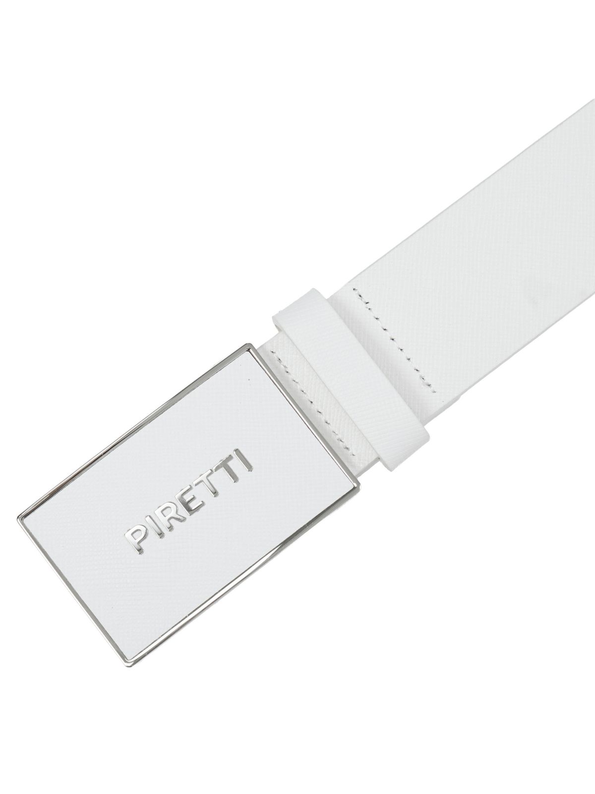 피레티(PIRETTI) RE_슬림버클 가죽 벨트_White