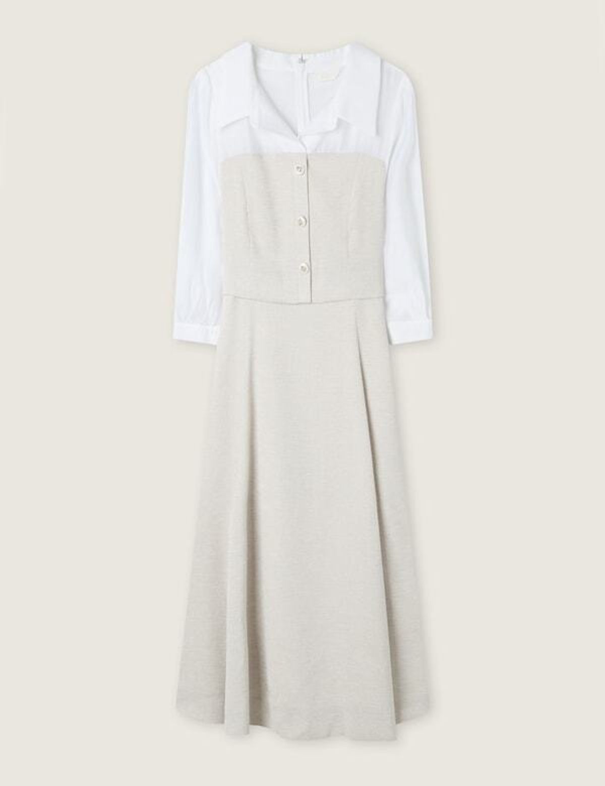 로엠(ROEM) 우븐매칭 2in1 롱 원피스 RMOWG38S12