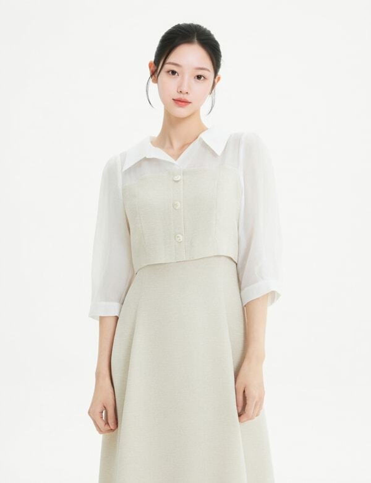 로엠(ROEM) 우븐매칭 2in1 롱 원피스 RMOWG38S12