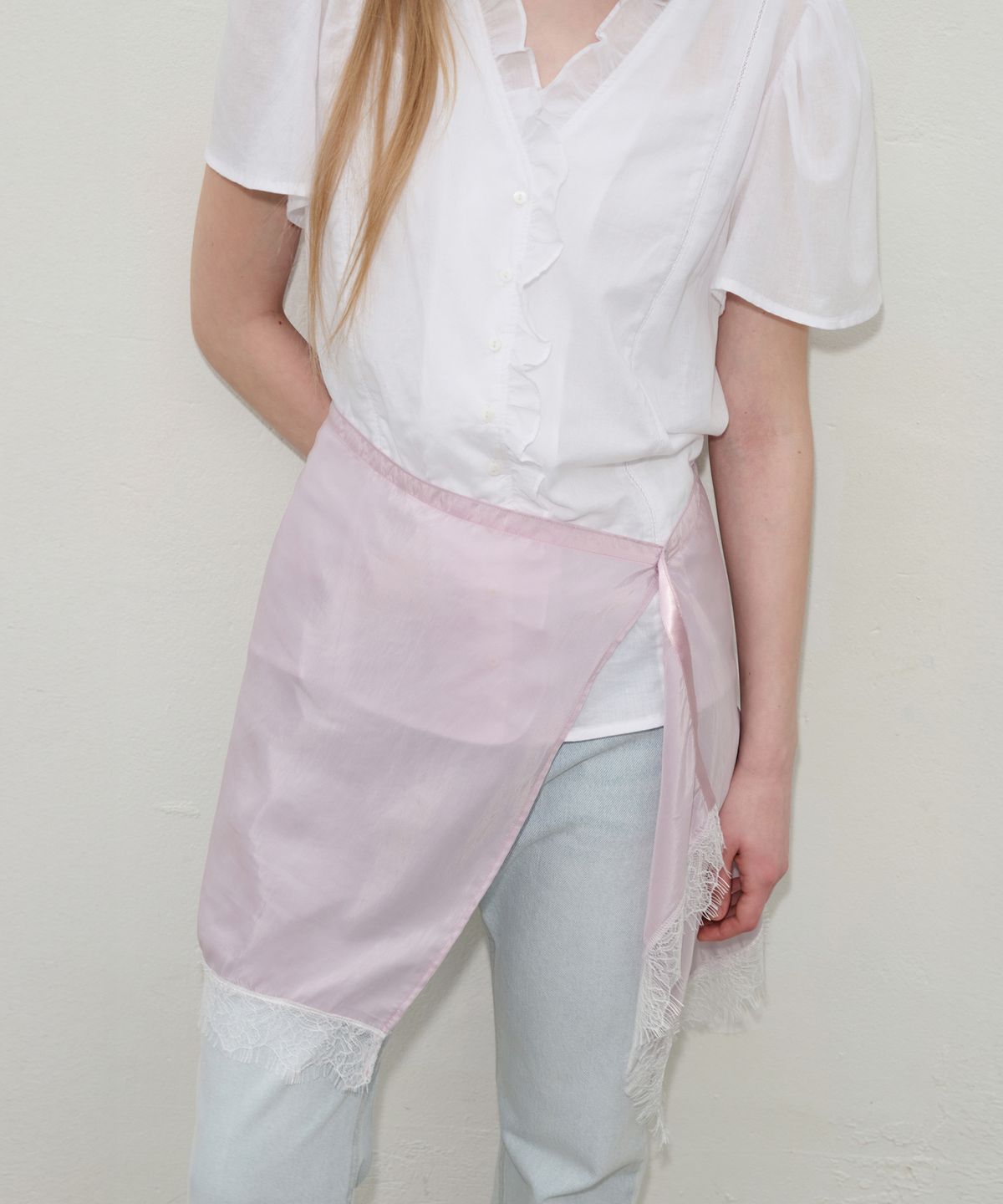 르바(LEVAR) Lace Layered Wrap Skirt - Mist Lavender