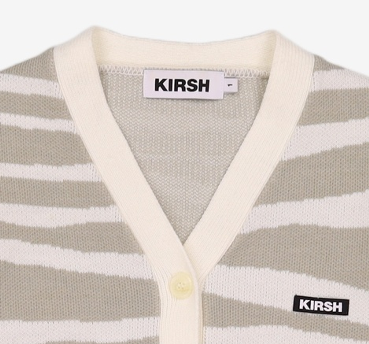 키르시(KIRSH) 지브라 자카드 브이넥 가디건 KS [아이보리] 1