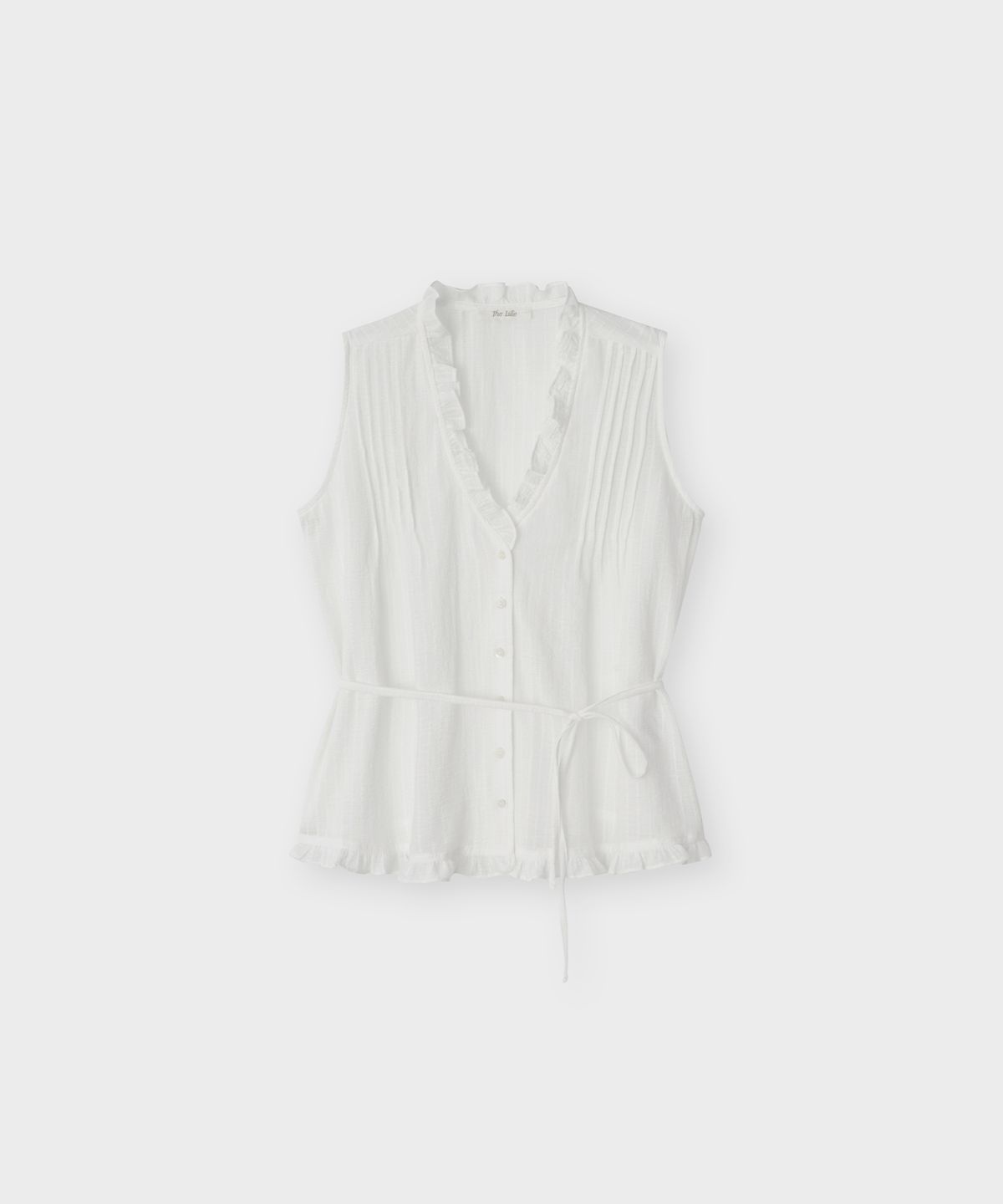 더 릴(THE LILLE) Bloom Frill Sleeveless Blouse_White