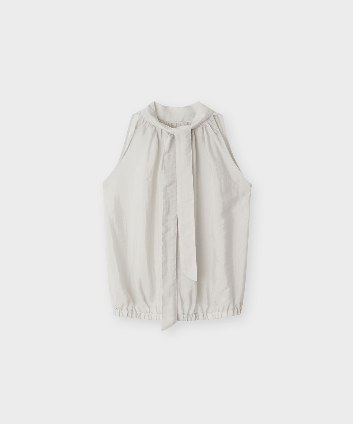 더 릴(THE LILLE) Glow Halter Neck Blouse_Light Gray