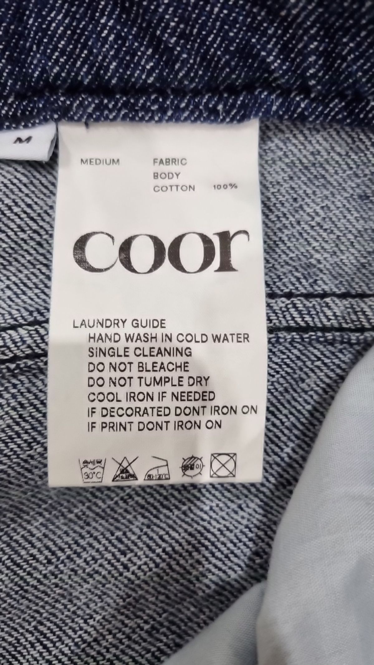 쿠어(COOR) 청/데님 팬츠 M