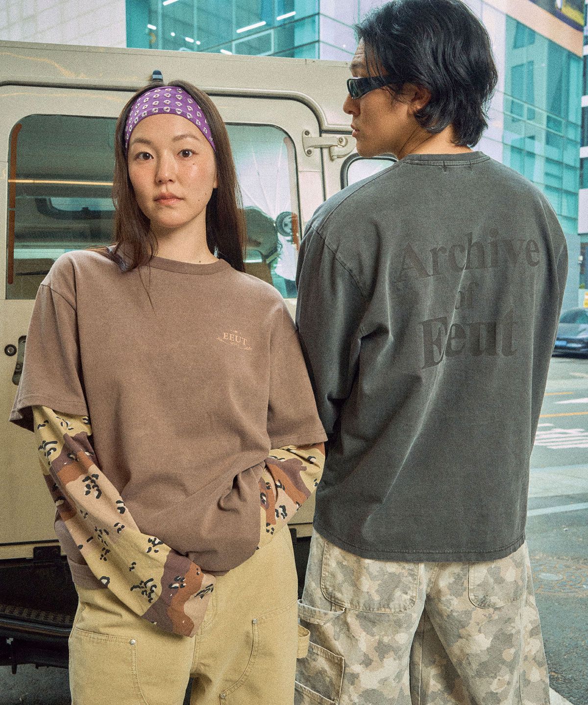 이우트(EEUT) VINTAGE CAMO BURMUDA PANTS / IVORY