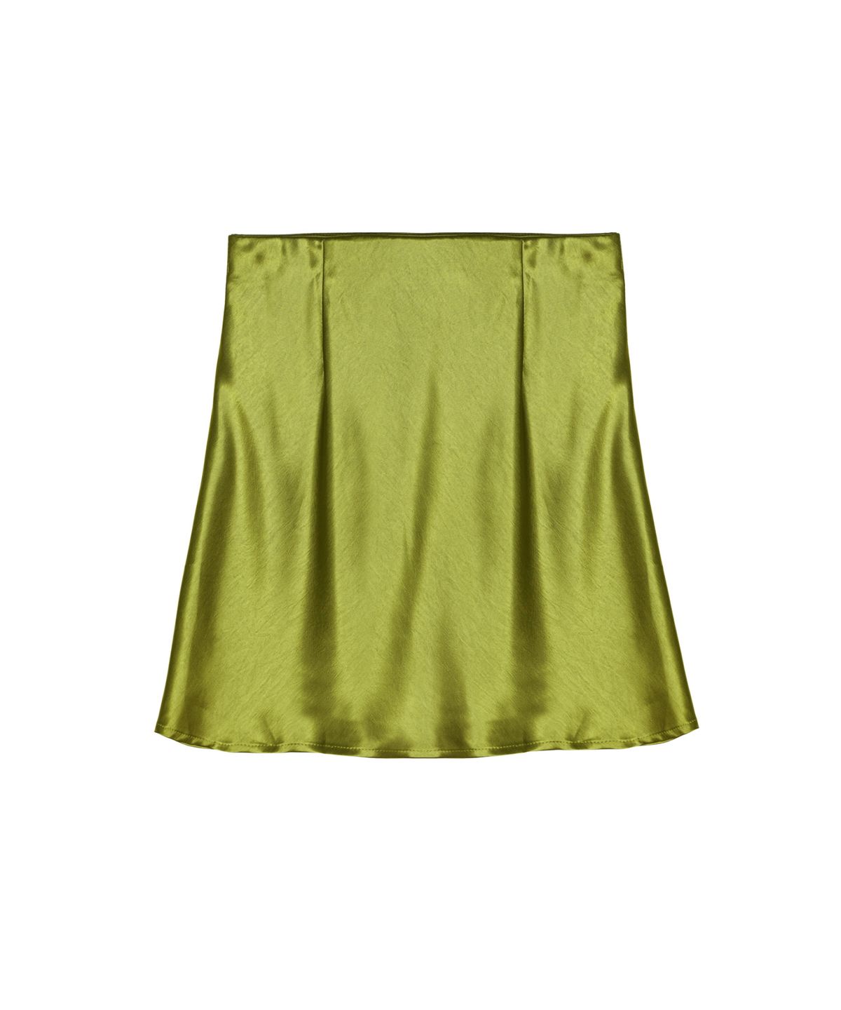 닉앤니콜(NICK&NICOLE) SATIN FLARE MIDI SKIRT_OLIVE