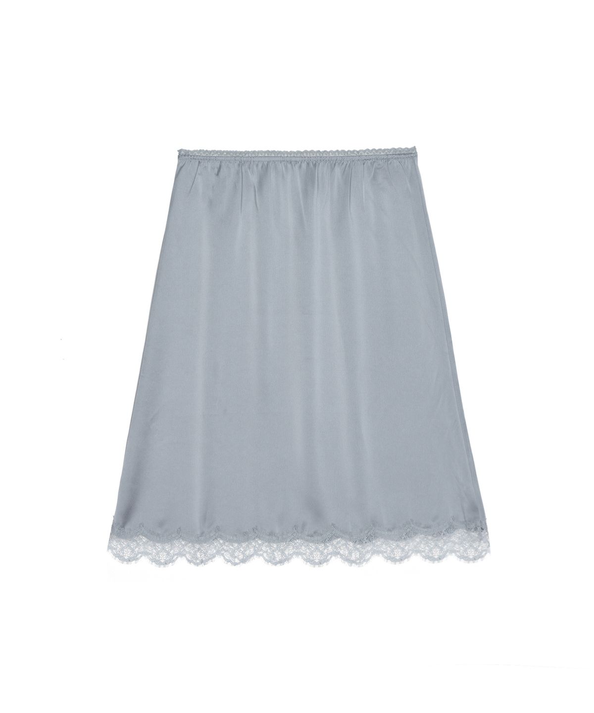 닉앤니콜(NICK&NICOLE) SATIN LACE LONG SKIRT_LIGHT GRAY