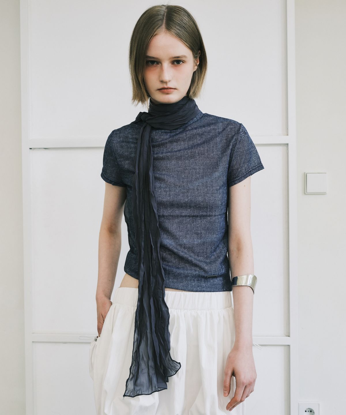 닉앤니콜(NICK&NICOLE) SHEER DENIM MOOD TOP_BLUE