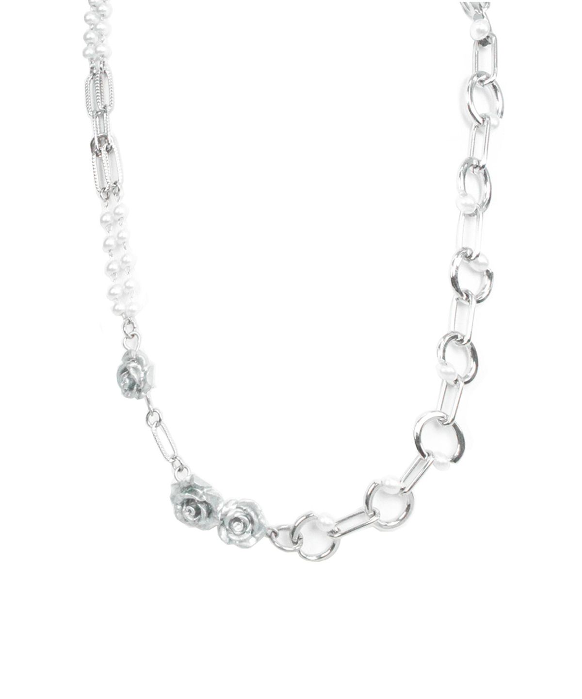 미애(MIAE) Silver rose chain necklace