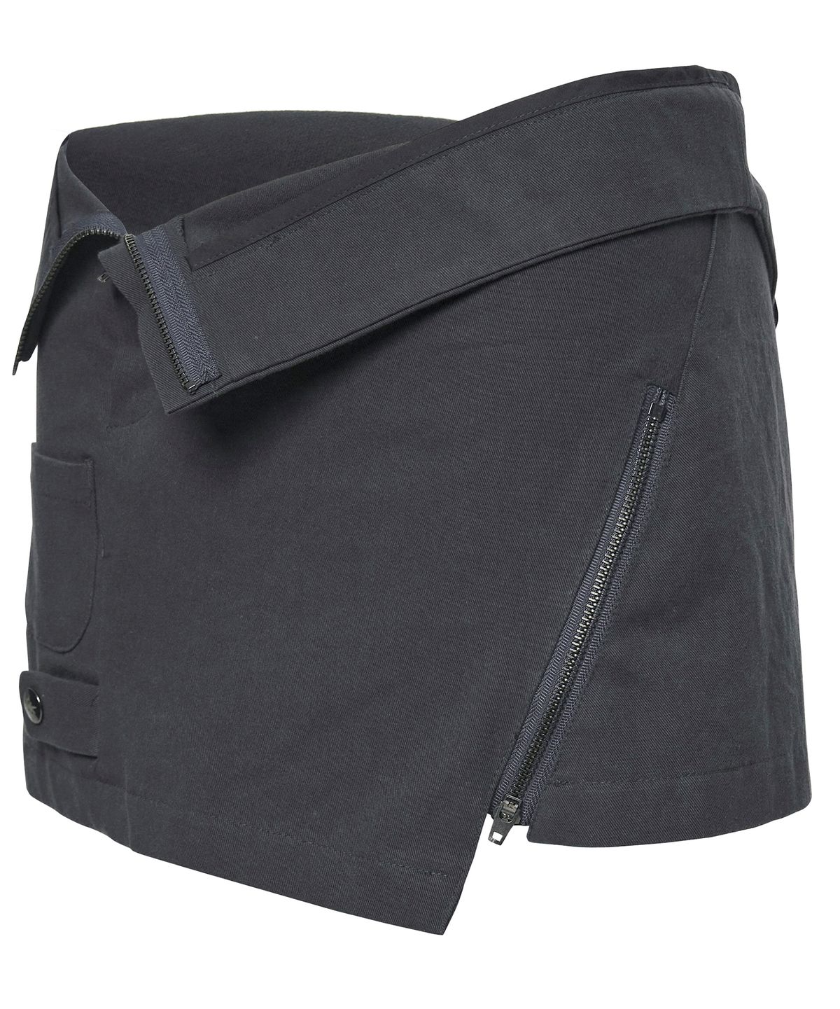 플레어업(FLAREUP) Asymmetrical Folded Skirt (FL-272_Dark Gray)