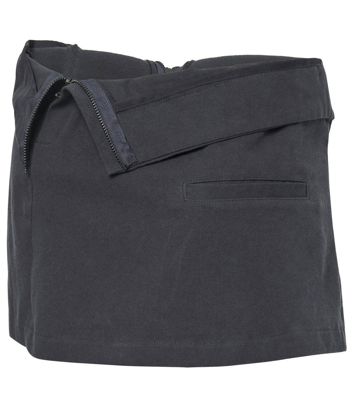 플레어업(FLAREUP) Asymmetrical Folded Skirt (FL-272_Dark Gray)