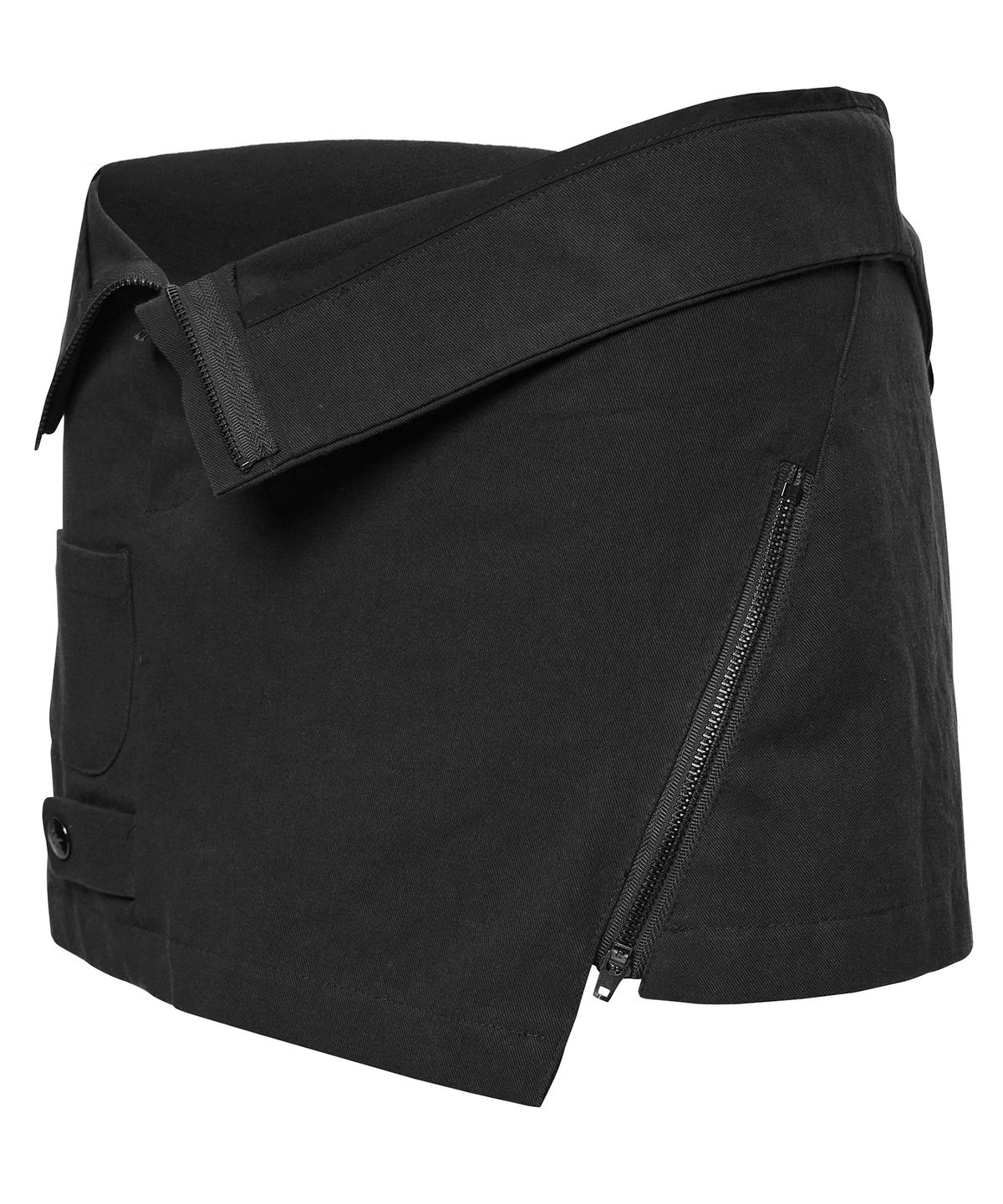 플레어업(FLAREUP) Asymmetrical Folded Skirt (FL-272_Black)