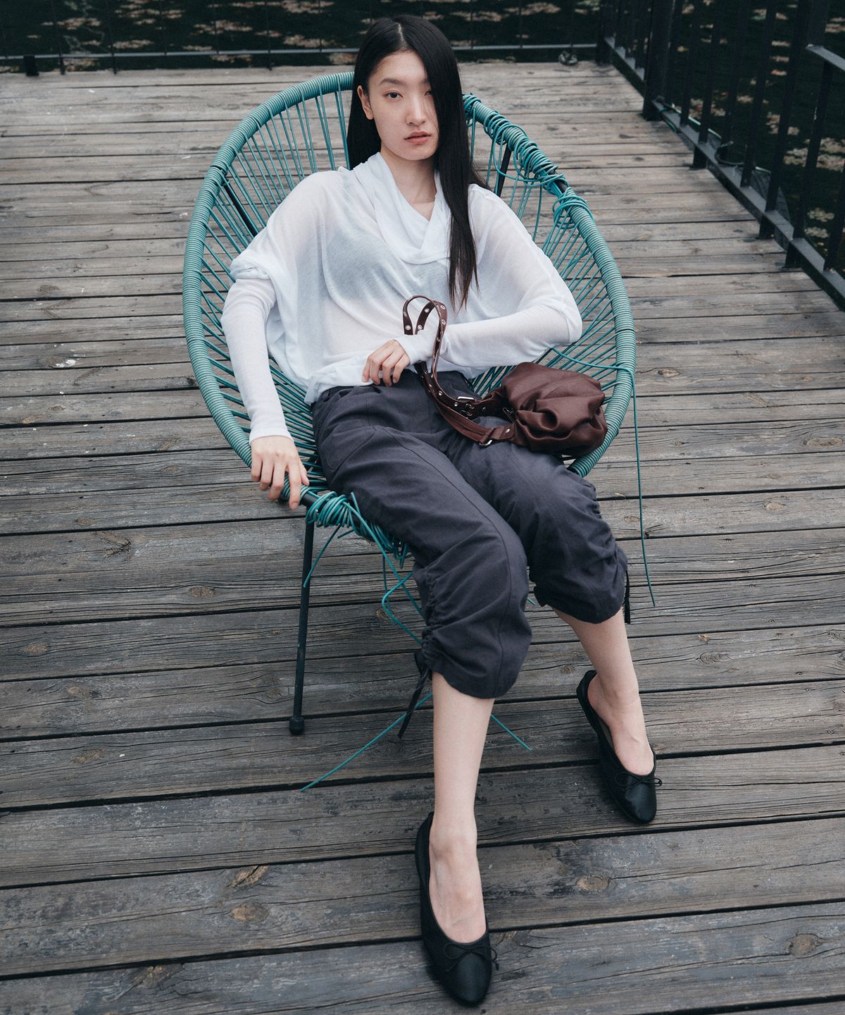 플레어업(FLAREUP) Structured Capri Pants (FL-271_Dark Gray)