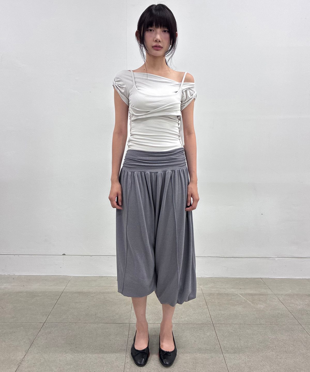 플레어업(FLAREUP) Wide Capri Pants (FL-270_Dark Gray)