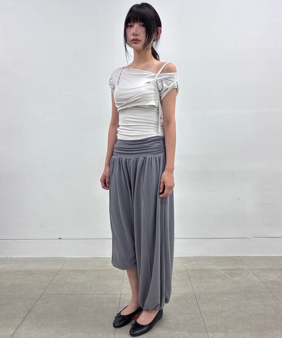 플레어업(FLAREUP) Wide Capri Pants (FL-270_Dark Gray)