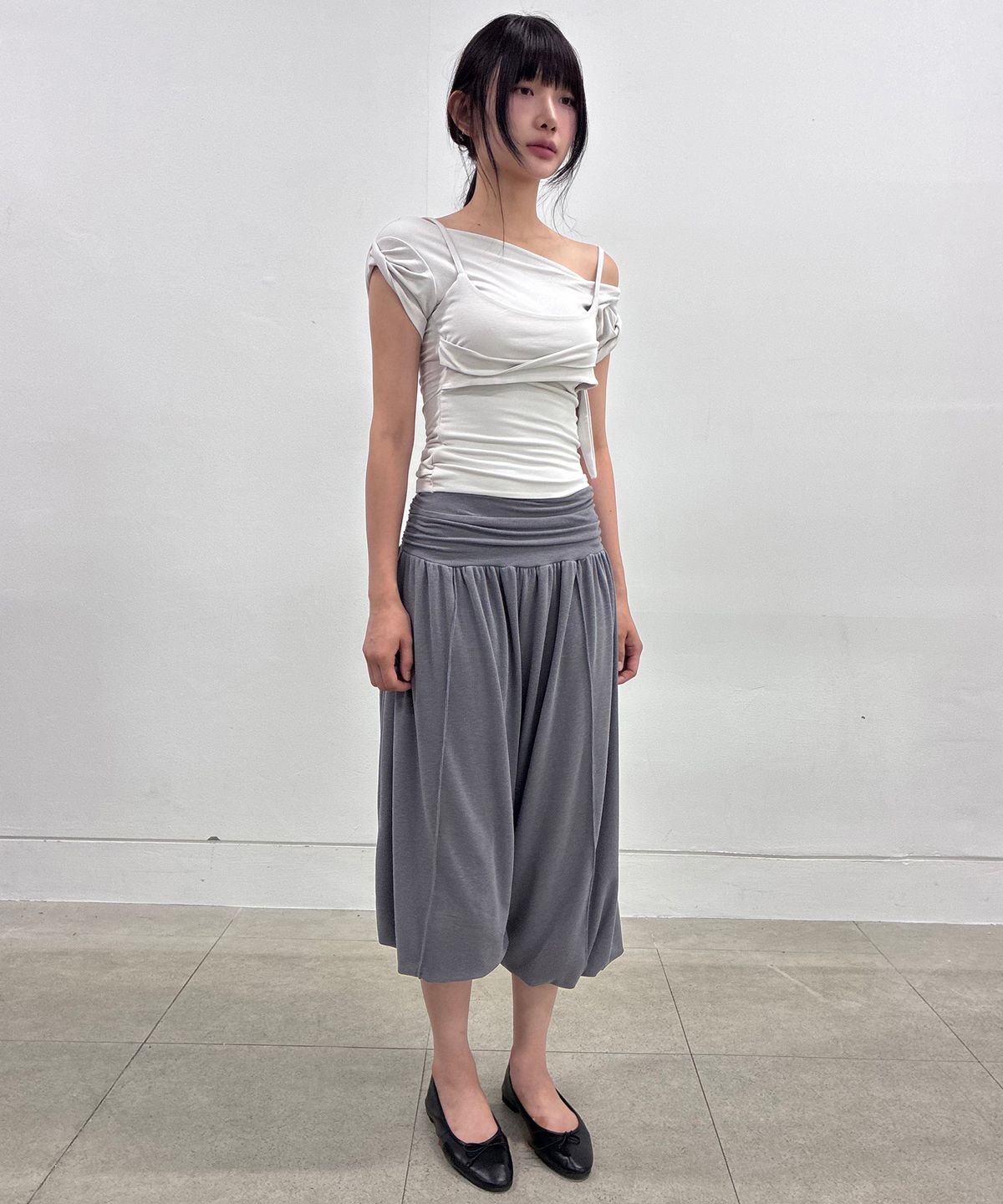 플레어업(FLAREUP) Wide Capri Pants (FL-270_Dark Gray)