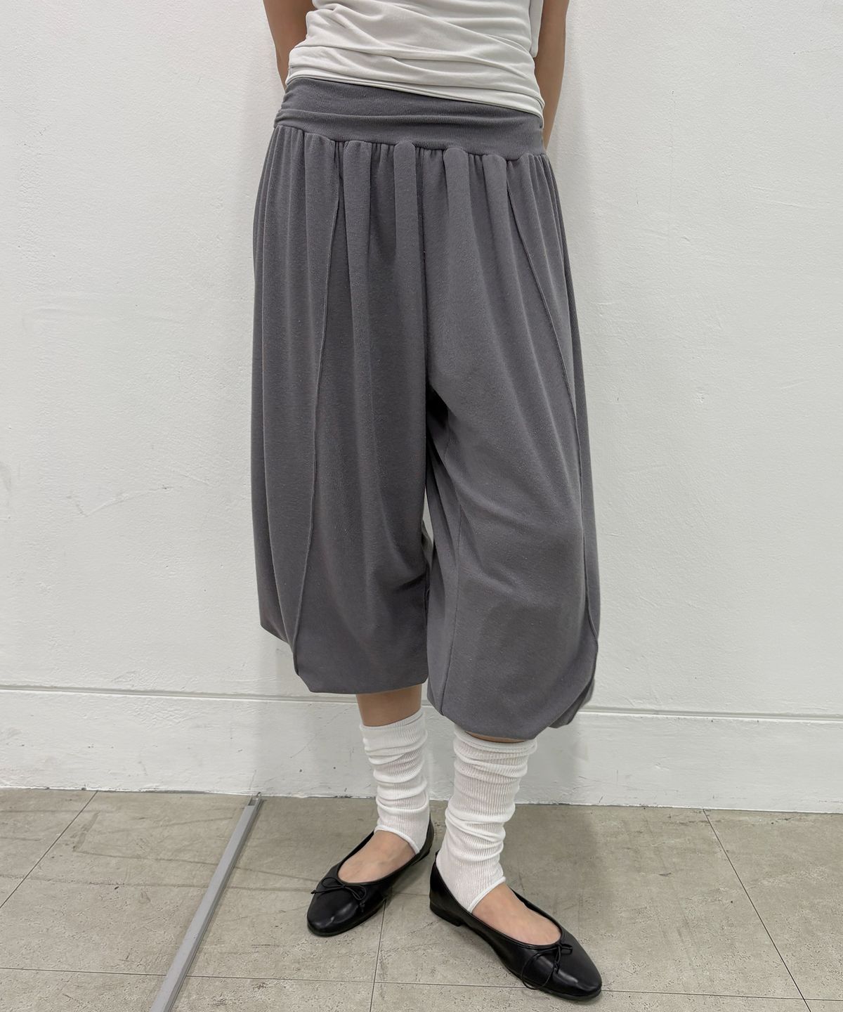 플레어업(FLAREUP) Wide Capri Pants (FL-270_Dark Gray)