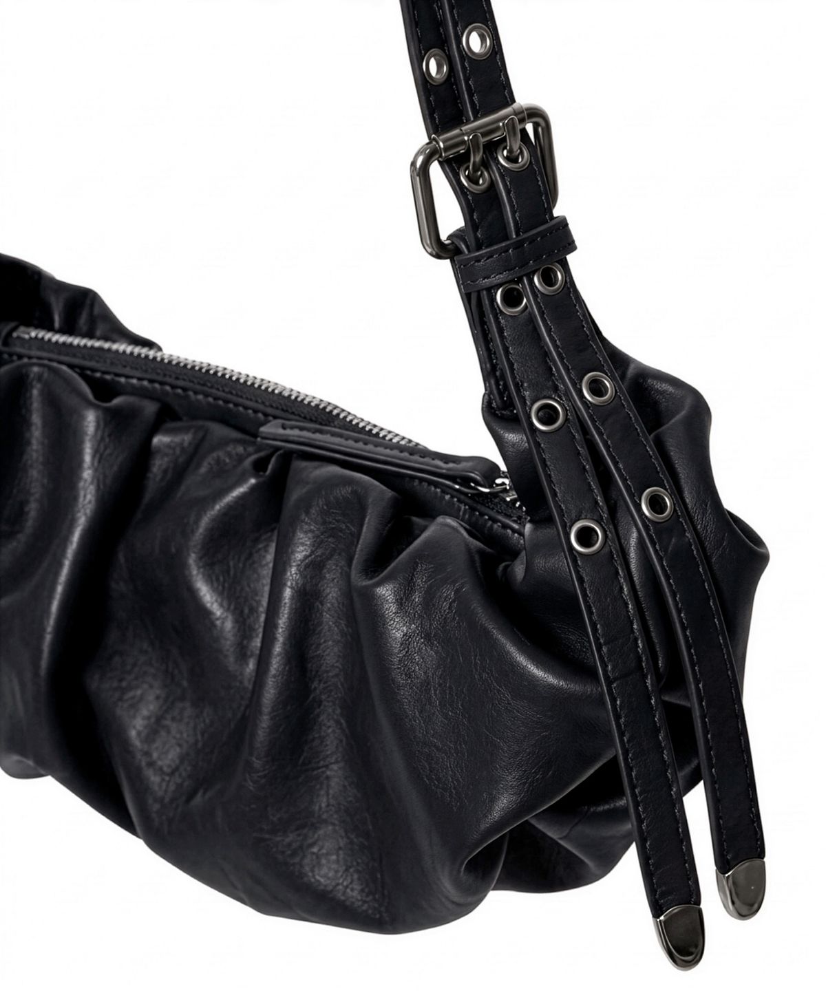 플레어업(FLAREUP) Draped Leather Bag (FL-745_Black)