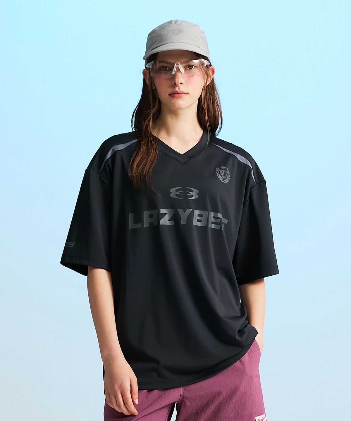 레이지비(LAZYBEE) 하이드로 메쉬 퍼포먼스 오버핏 M 래쉬가드 반팔 져지 블랙2