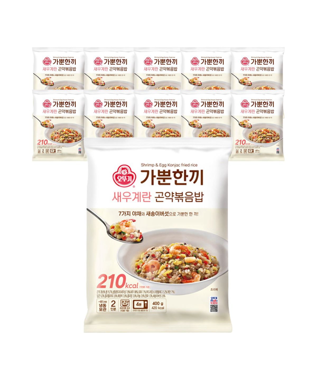 오뚜기(OTOKI) 가뿐한끼 새우 계란 곤약볶음밥 400g 10개