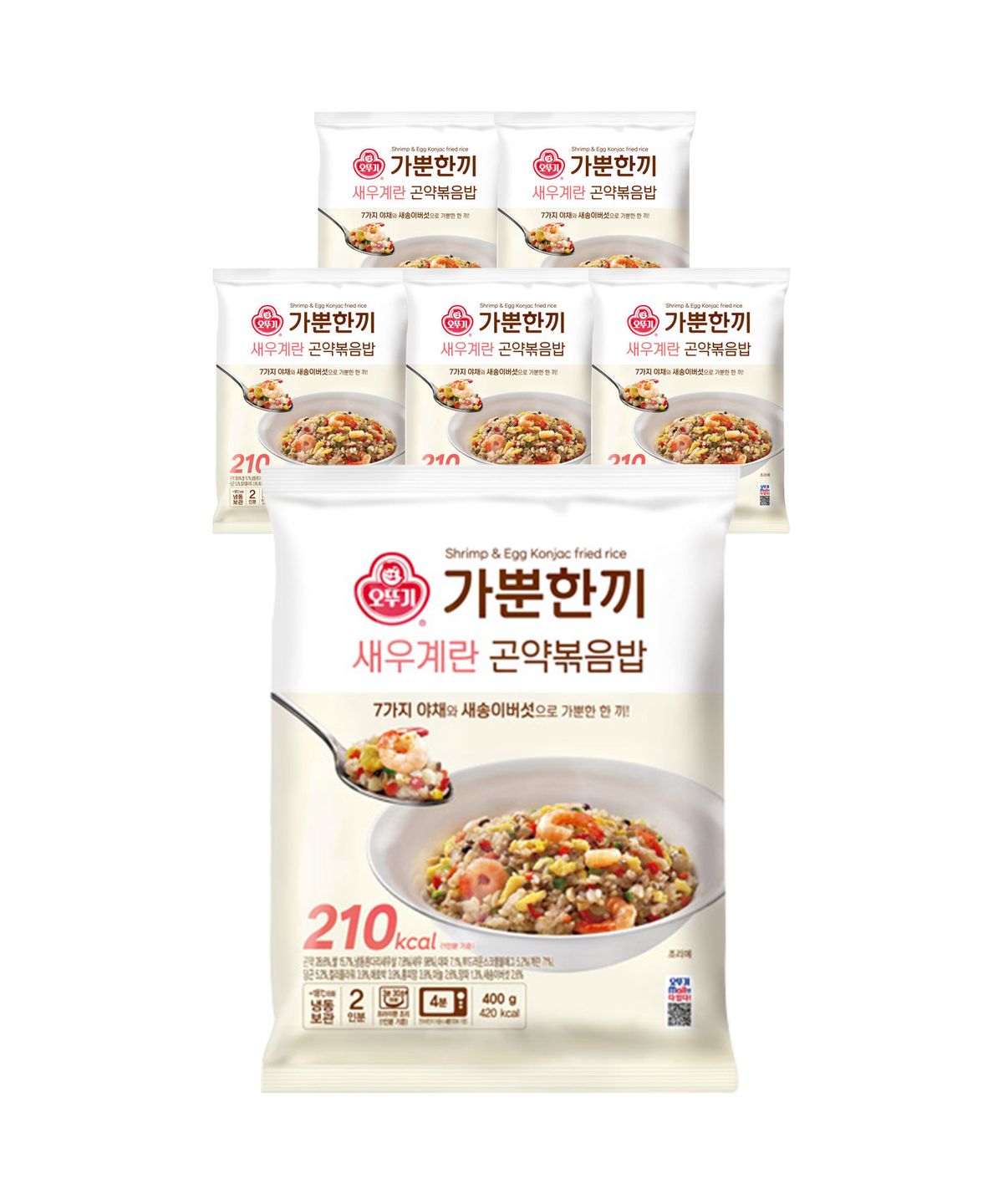 오뚜기(OTOKI) 가뿐한끼 새우 계란 곤약볶음밥 400g 5개