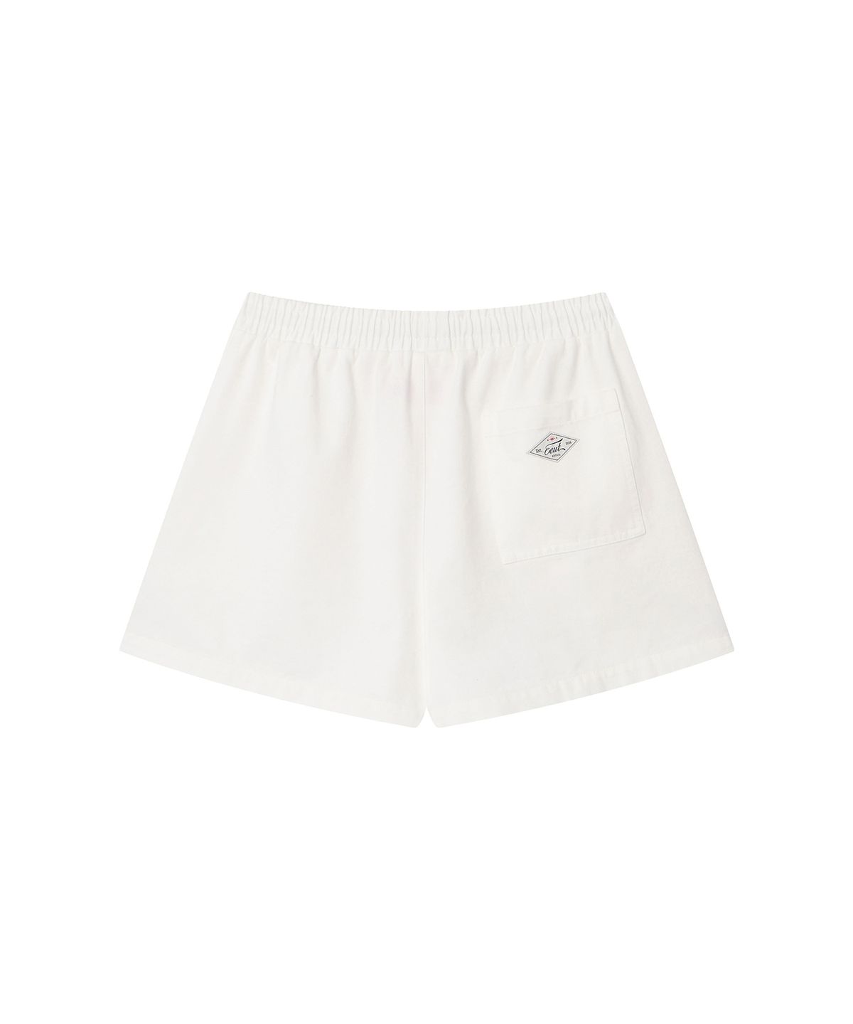 이우트(EEUT) WASHED COTTON BANDING SHORTS / IVORY