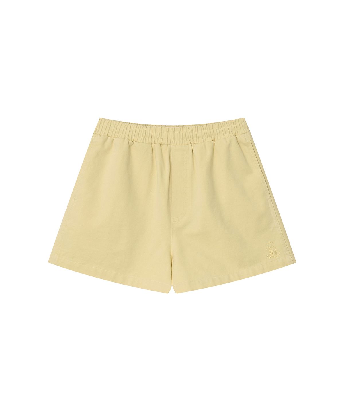 이우트(EEUT) WASHED COTTON BANDING SHORTS / YELLOW