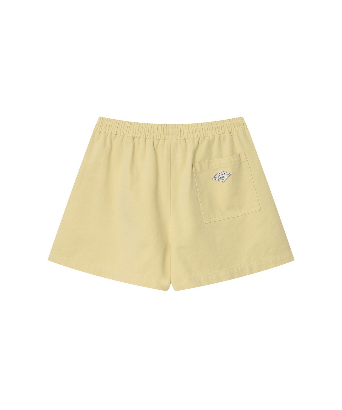 이우트(EEUT) WASHED COTTON BANDING SHORTS / YELLOW