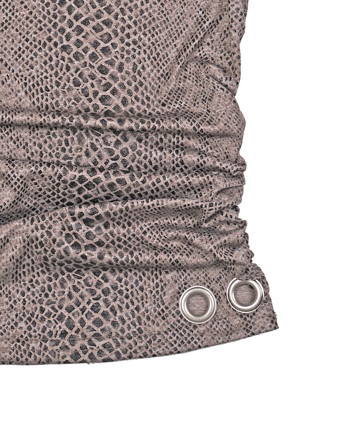 이양(EYANG) PYTHON SHIRRING SLEEVELESS TOP BEIGE