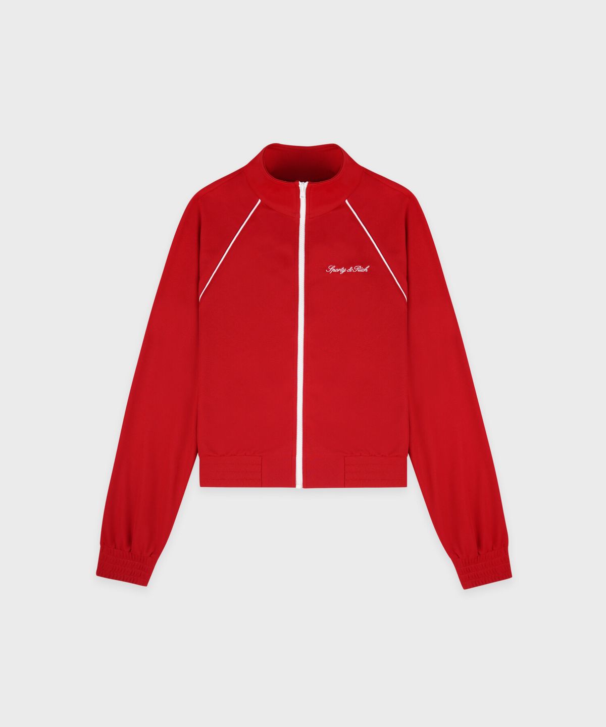 스포티앤리치(SPORTY&RICH) 시그니쳐 로고 레트로 트랙 자켓 남여공용 - 레드 R265AWJ002