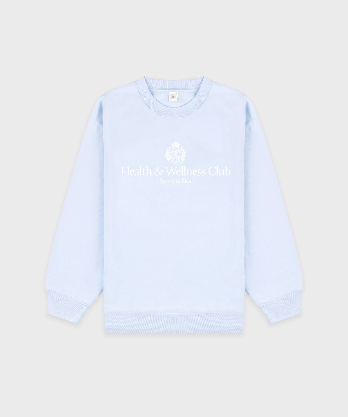 스포티앤리치(SPORTY&RICH) H&W 크레스트 크루넥 남여공용 - 시엘 R265AUW021