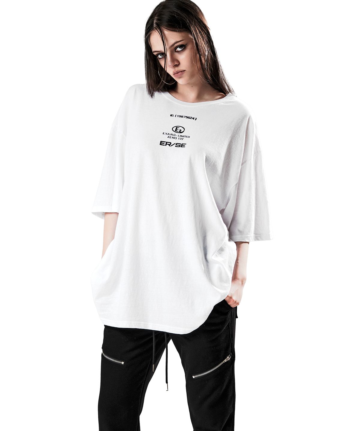 이양(EYANG) NO.122 BAR CODE T-SHIRT WHITE