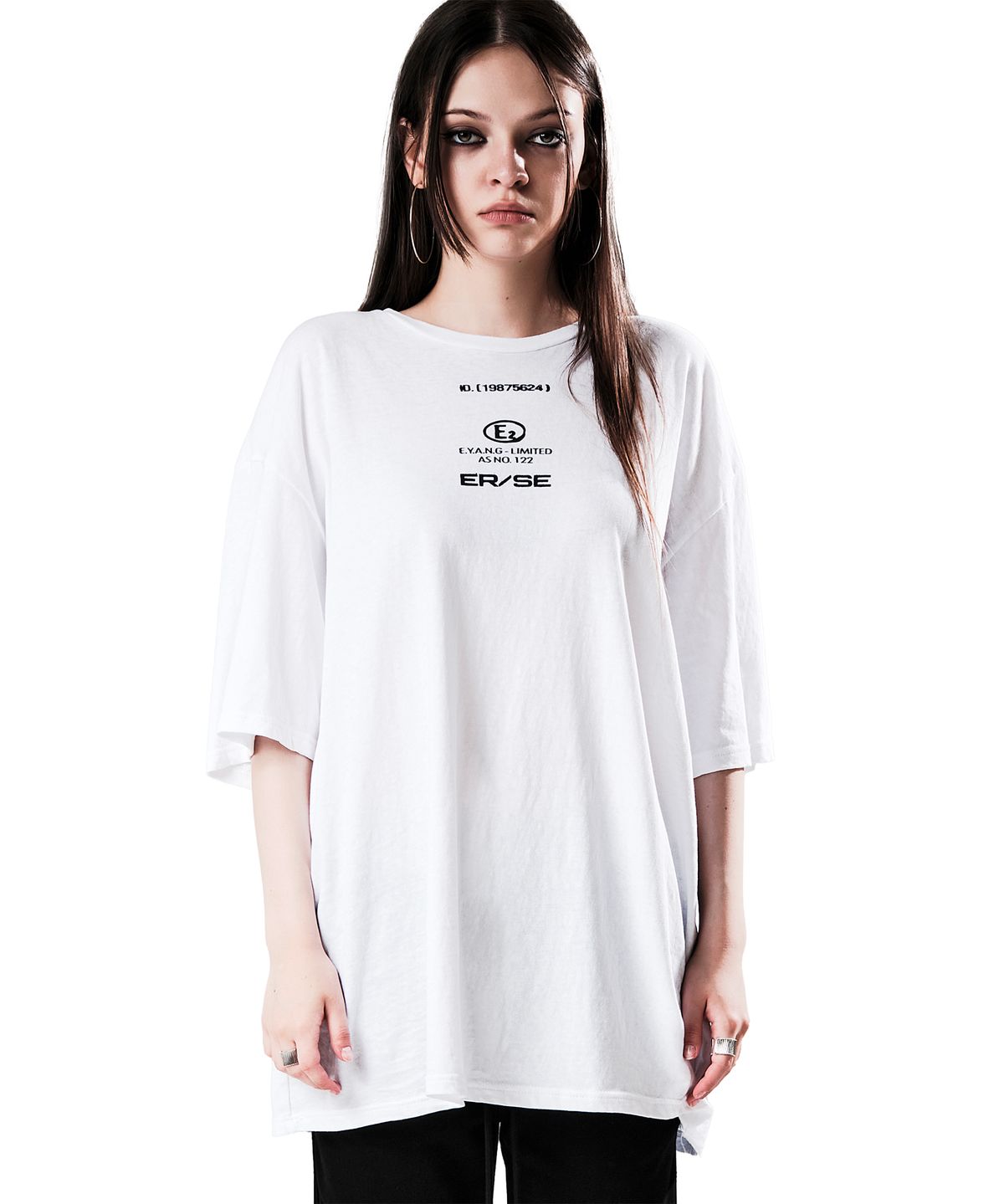 이양(EYANG) NO.122 BAR CODE T-SHIRT WHITE