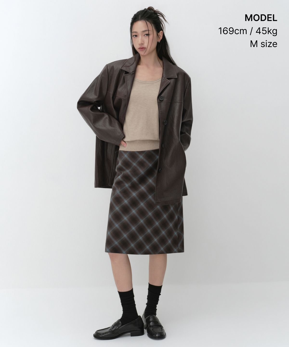 무신사 스탠다드 우먼(MUSINSA STANDARD WOMAN) 우먼즈 신세틱 레더 카 코트 [브라운]