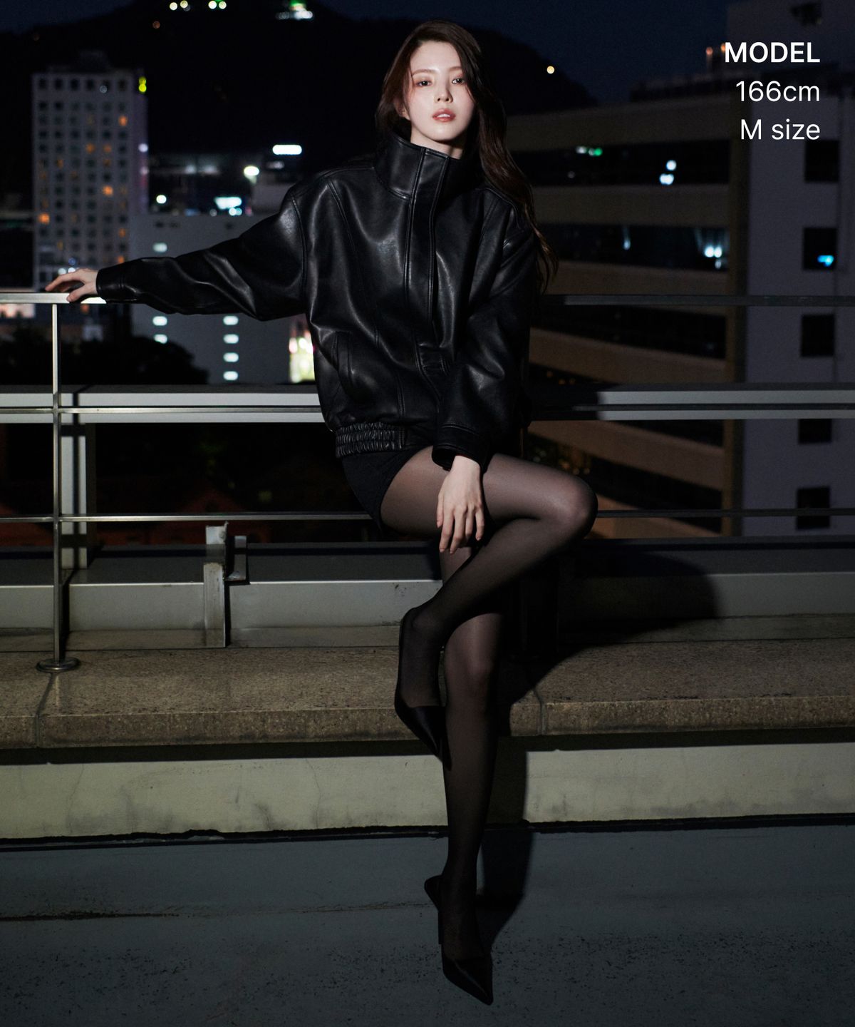 무신사 스탠다드 우먼(MUSINSA STANDARD WOMAN) 우먼즈 신세틱 레더 하이 넥 블루종 재킷 [블랙]